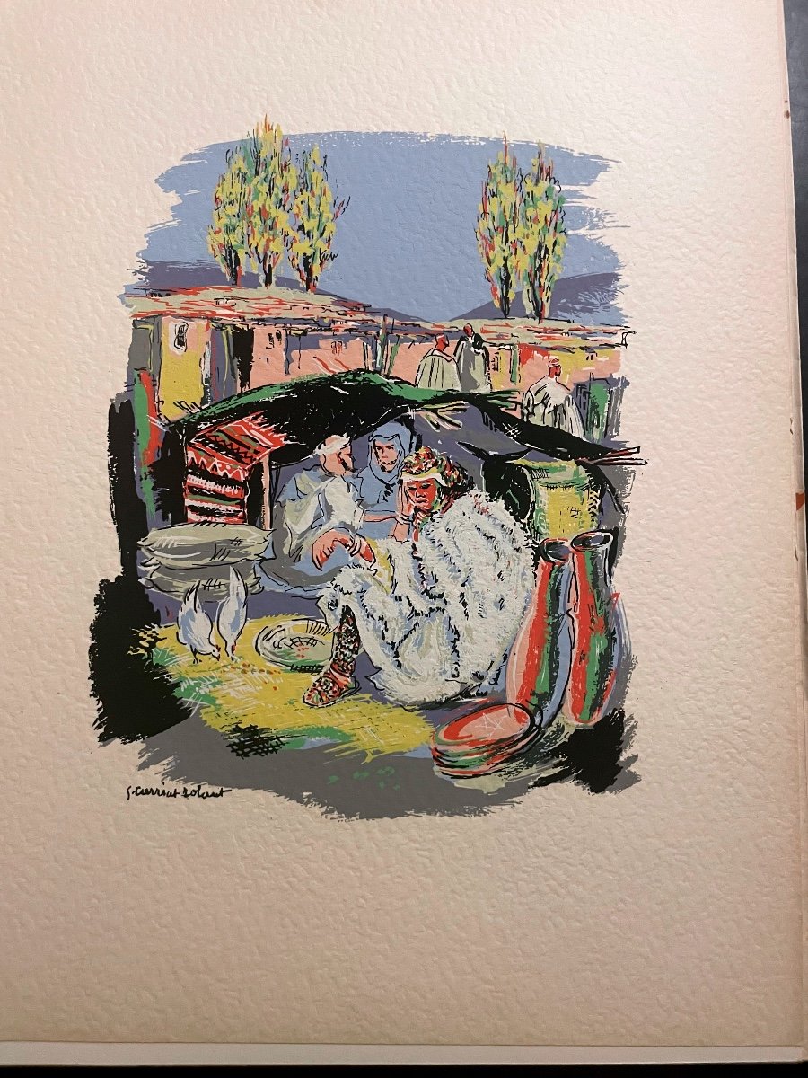 "Ambiance Marocaine " Livret de 12 gouaches  de Gabriel  Carriat Rolant-photo-8