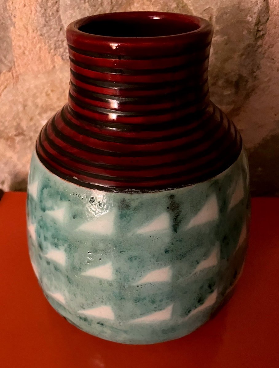 Art Deco Ceramic Vase Signed Lucie André-photo-4