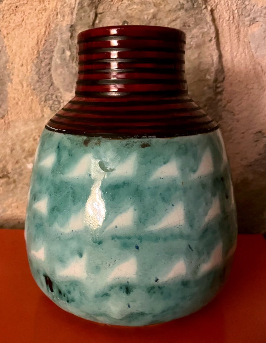 Art Deco Ceramic Vase Signed Lucie André