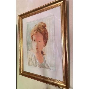 Portrait Of A Young Girl Signed Jonathan Zutter