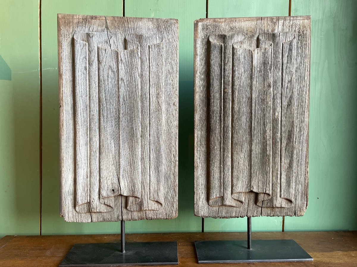 Pair Of Napkin Folded Panels 