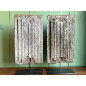 Pair Of Napkin Folded Panels 