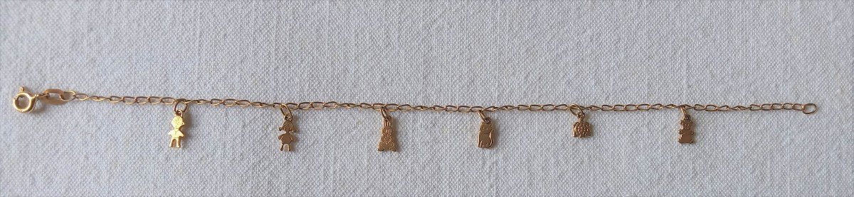 18kt Gold Characters And Animals Bracelet-photo-1