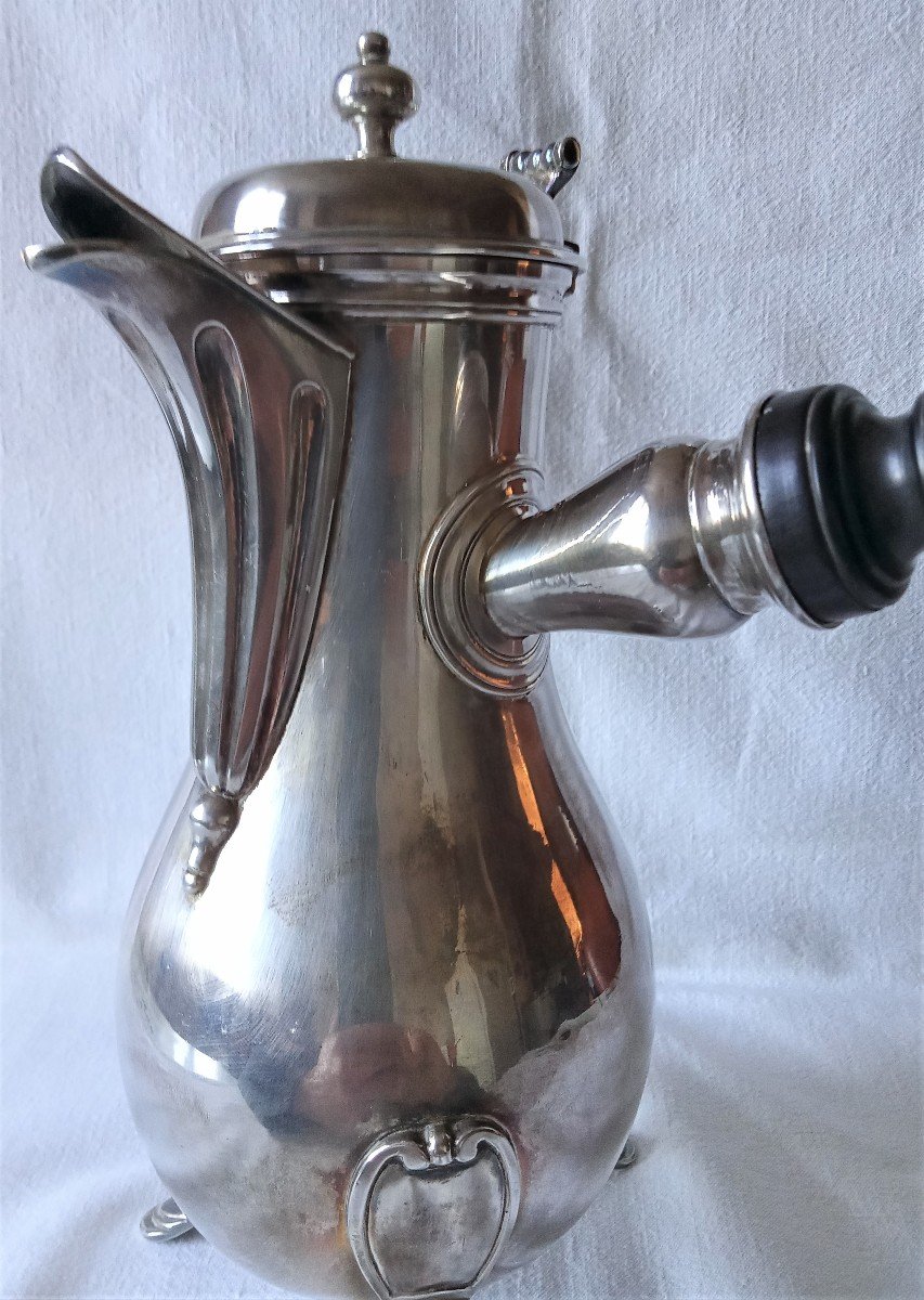 18th Century Solid Silver Jug Coffee Maker, Louis XVI Period Dated 1787-photo-3