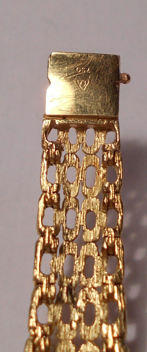 Ladies Bracelet Watch. Omega. Solid Gold. "mailles d'Or" . Gilbert Albert. Circa 1964.-photo-2