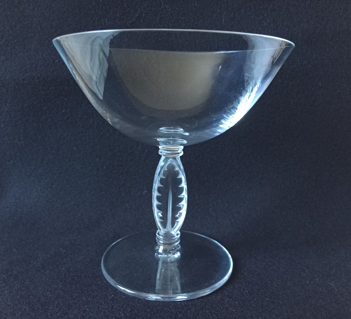 Lalique France Fontainebleau Crystal Champagne Coupe-photo-2