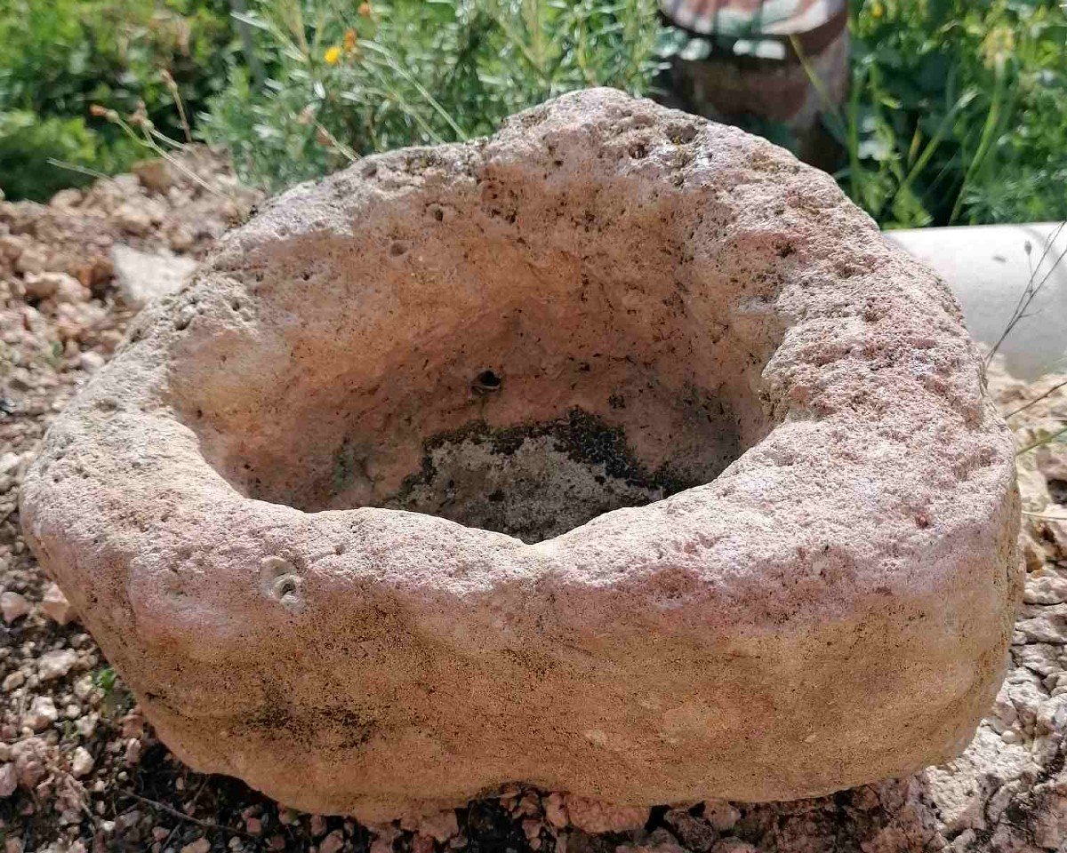 High Period Stone Stoup From A Priory In Burgundy.