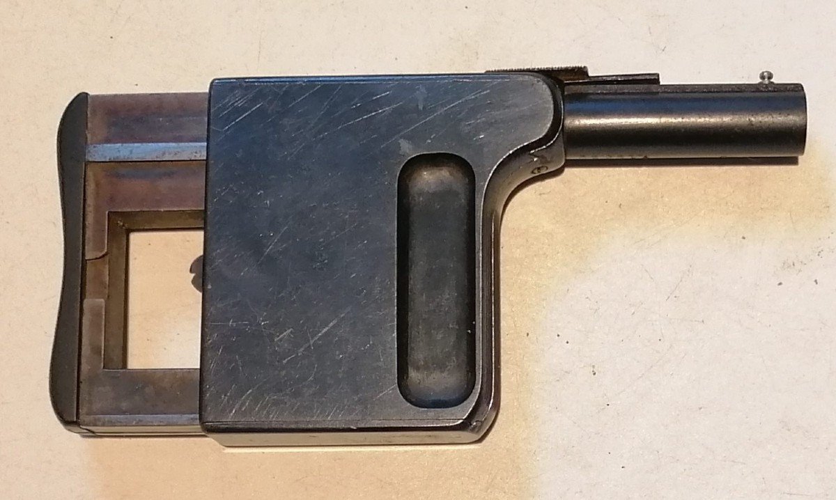 Rare pistolet GAULOIS N° 1. Mitrailleuse de poche. MAS 1896.-photo-7