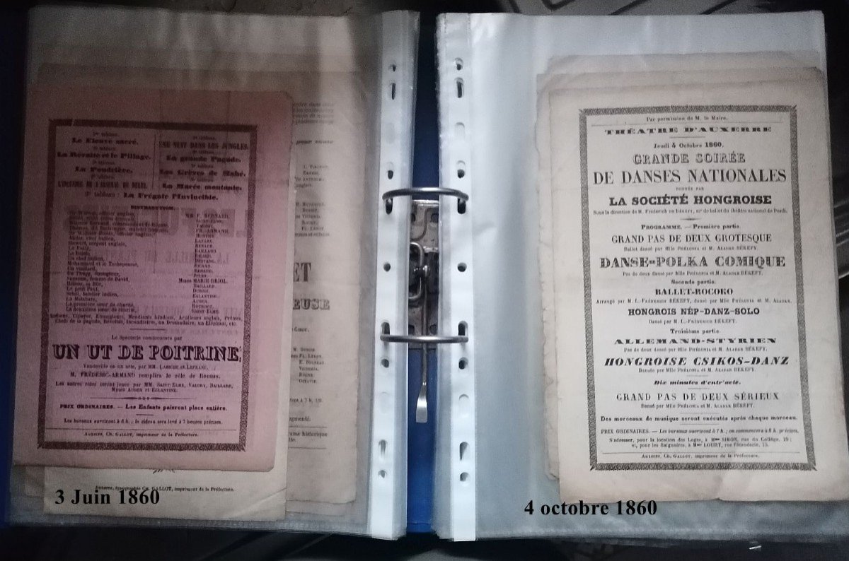 Exceptional Collection Of Programs From The Theater Of The City Of Auxerre From The Mid-19th Century.-photo-2