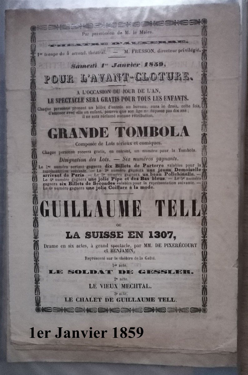 Collection de programmes du théâtre de la ville d’Auxerre du milieu du XIXéme.-photo-8