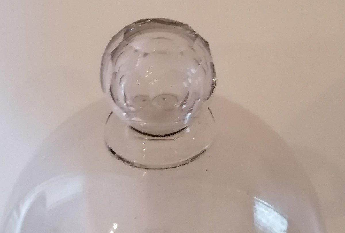 Grande cloche de laboratoire en verre soufflé et taillé.-photo-3