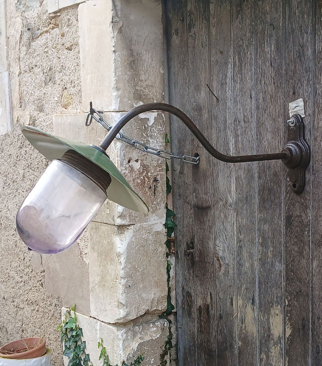 (3) Grande lampe d’extérieur. Col de cygne. Fin du XIXème siècle-photo-3