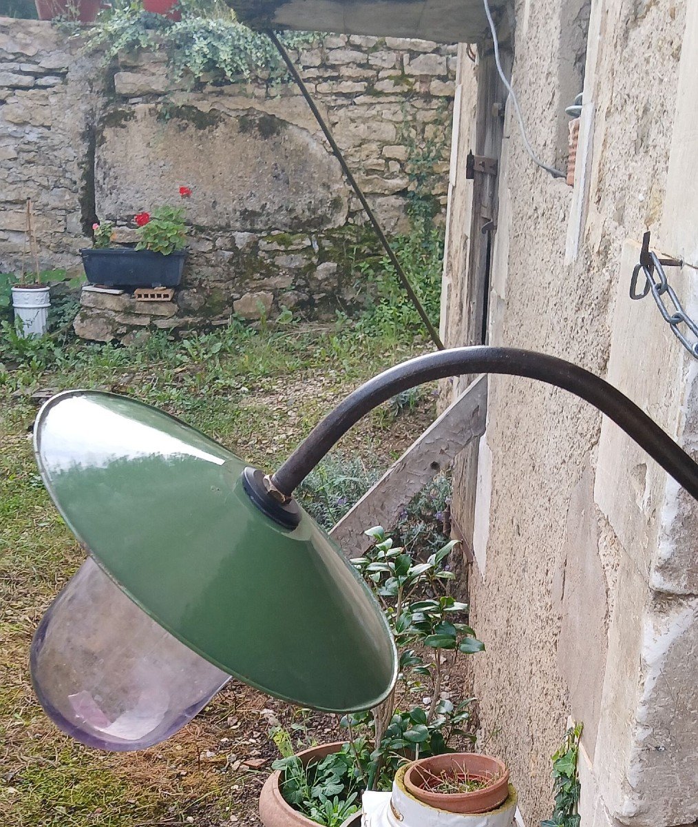 (3) Grande lampe d’extérieur. Col de cygne. Fin du XIXème siècle-photo-6