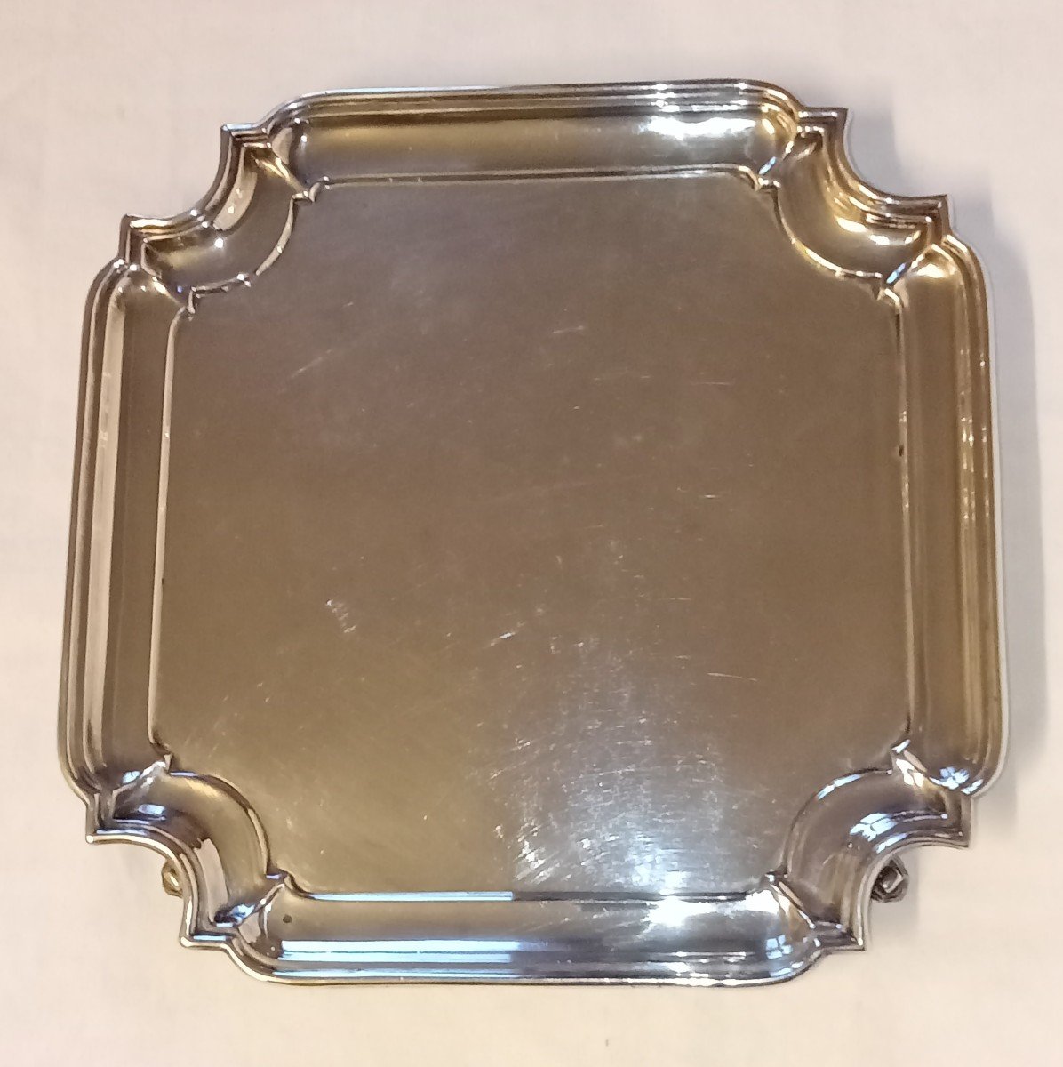 English Solid Silver Tray George II Style 1908 London Goldsmith & Silversmiths -photo-3