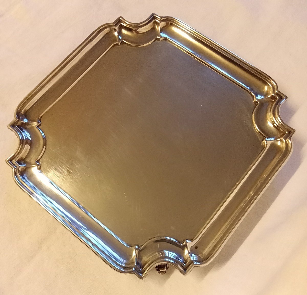 English Solid Silver Tray George II Style 1908 London Goldsmith & Silversmiths -photo-4