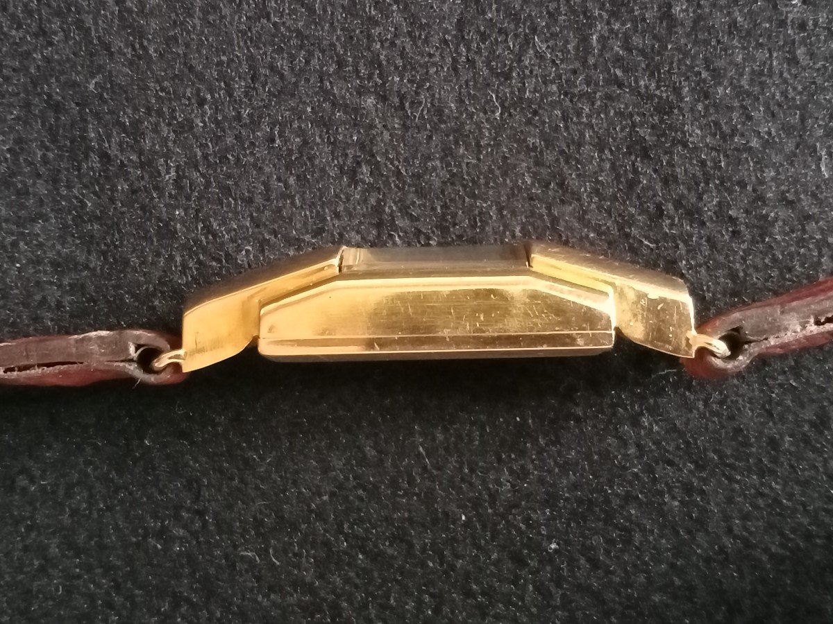 Curtiss Art Deco Tank Watch 18kt Gold Circa 1930 To Restore -photo-3