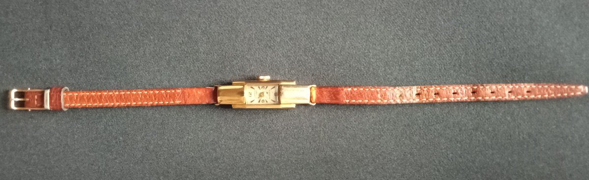 Curtiss Art Deco Tank Watch 18kt Gold Circa 1930 To Restore -photo-6