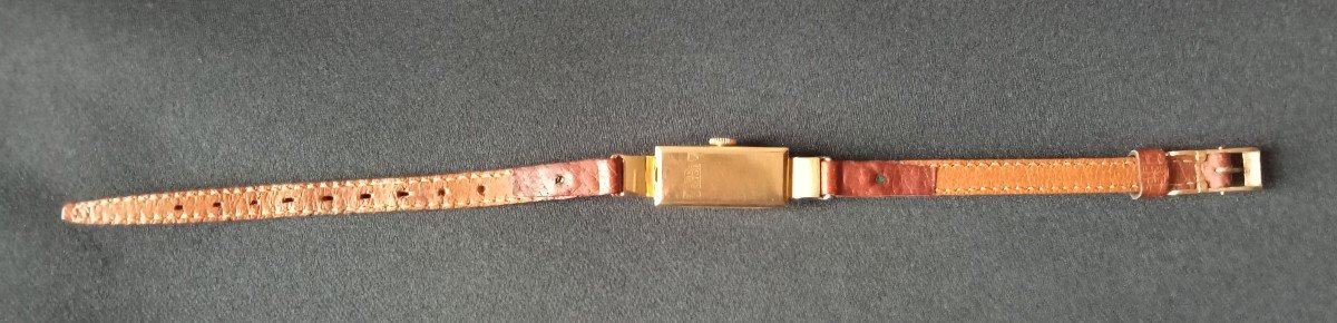 Curtiss Art Deco Tank Watch 18kt Gold Circa 1930 To Restore -photo-7