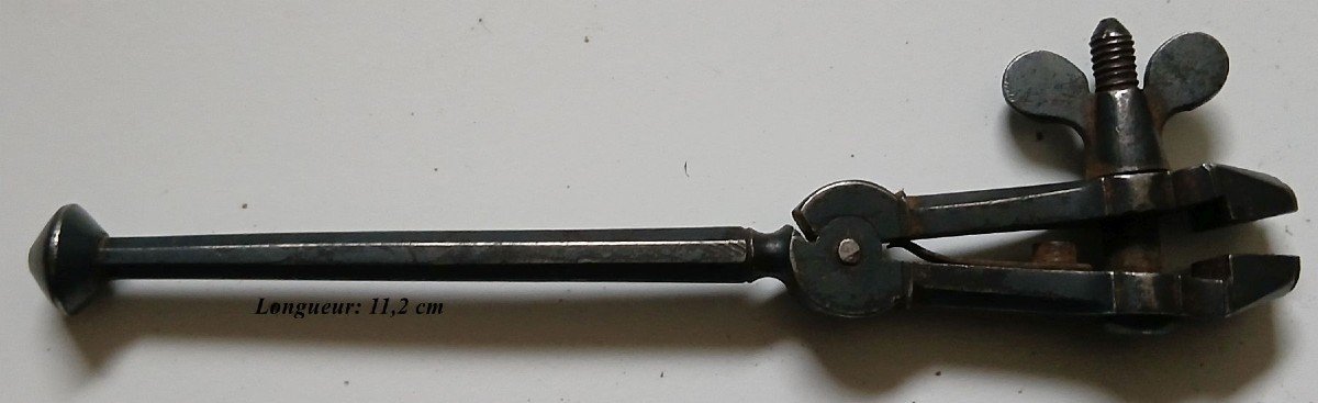 Tiny Wrought Iron Watchmaker's Hand Vice.-photo-3