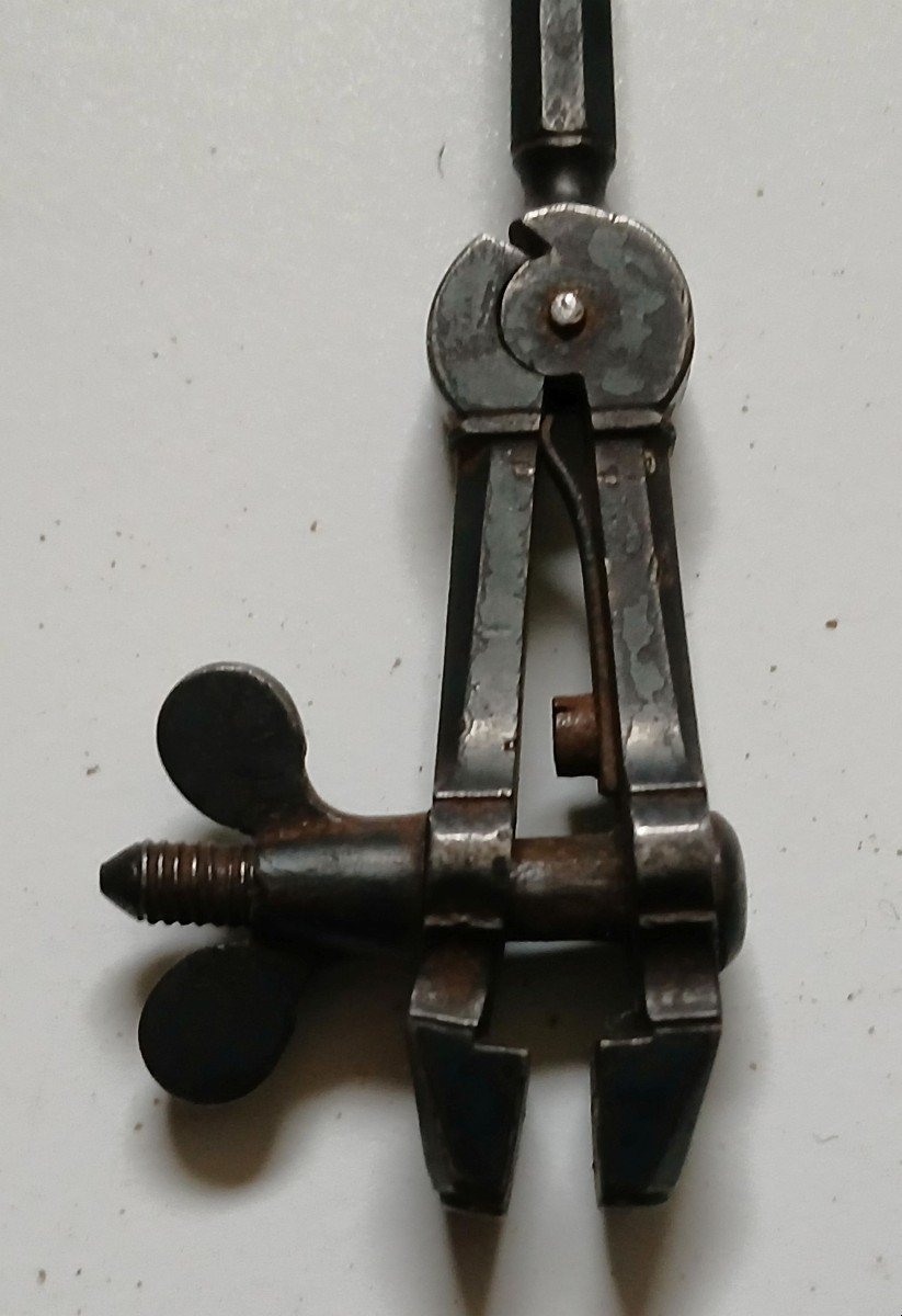 Tiny Wrought Iron Watchmaker's Hand Vice.-photo-1