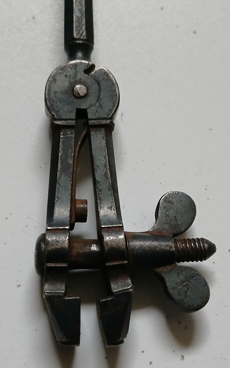 Tiny Wrought Iron Watchmaker's Hand Vice.-photo-2