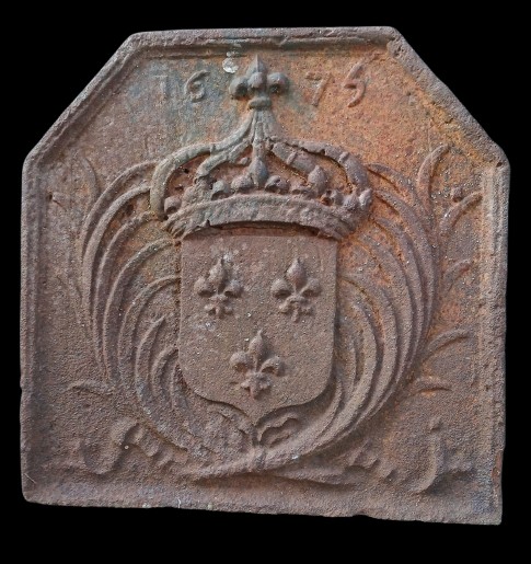 17th Century. Fireplace Plate With The Arms Of France. 1675-photo-1