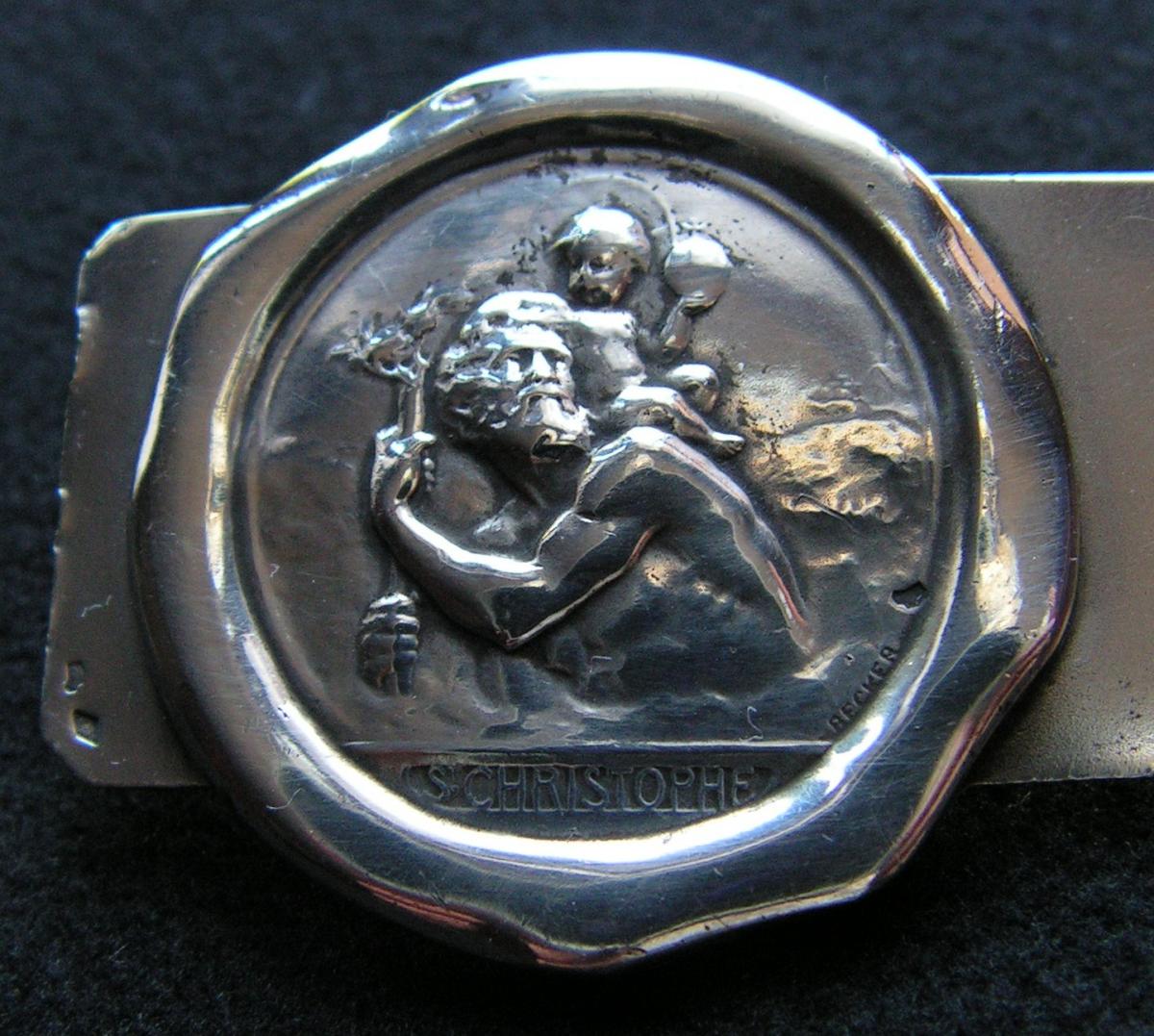 Paid Dashboard, Saint Christopher Sterling Silver, Edmond Henri Becker-photo-2