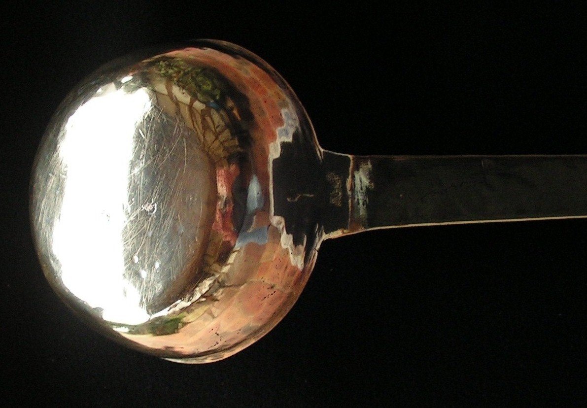 Ladle Brass R Crowned XVIII Century-photo-3