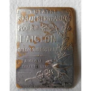 Medal 200th Representation Of The Aiglon Sarah Bernhardt Edmond Rostand. Theater.