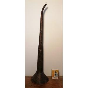 Acoustic Sheet Metal Horn, Very Old And Of Exceptional Size.