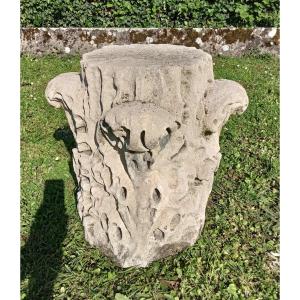 High Period. Top Of Limestone Wall Column. 13th – 14th Century. 