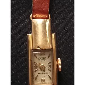 Curtiss Art Deco Tank Watch 18kt Gold Circa 1930 To Restore 