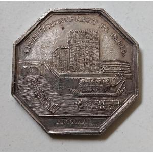 Floating. Timber Train. 1843. Supply Of Paris. Mdcccxxii. Silver Token.