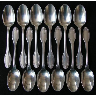 12 Moka Spoons, Sterling Silver, Emile Puiforcat
