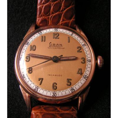 Montre Liban waterproof incabloc antimagnetic or 18kt années 50