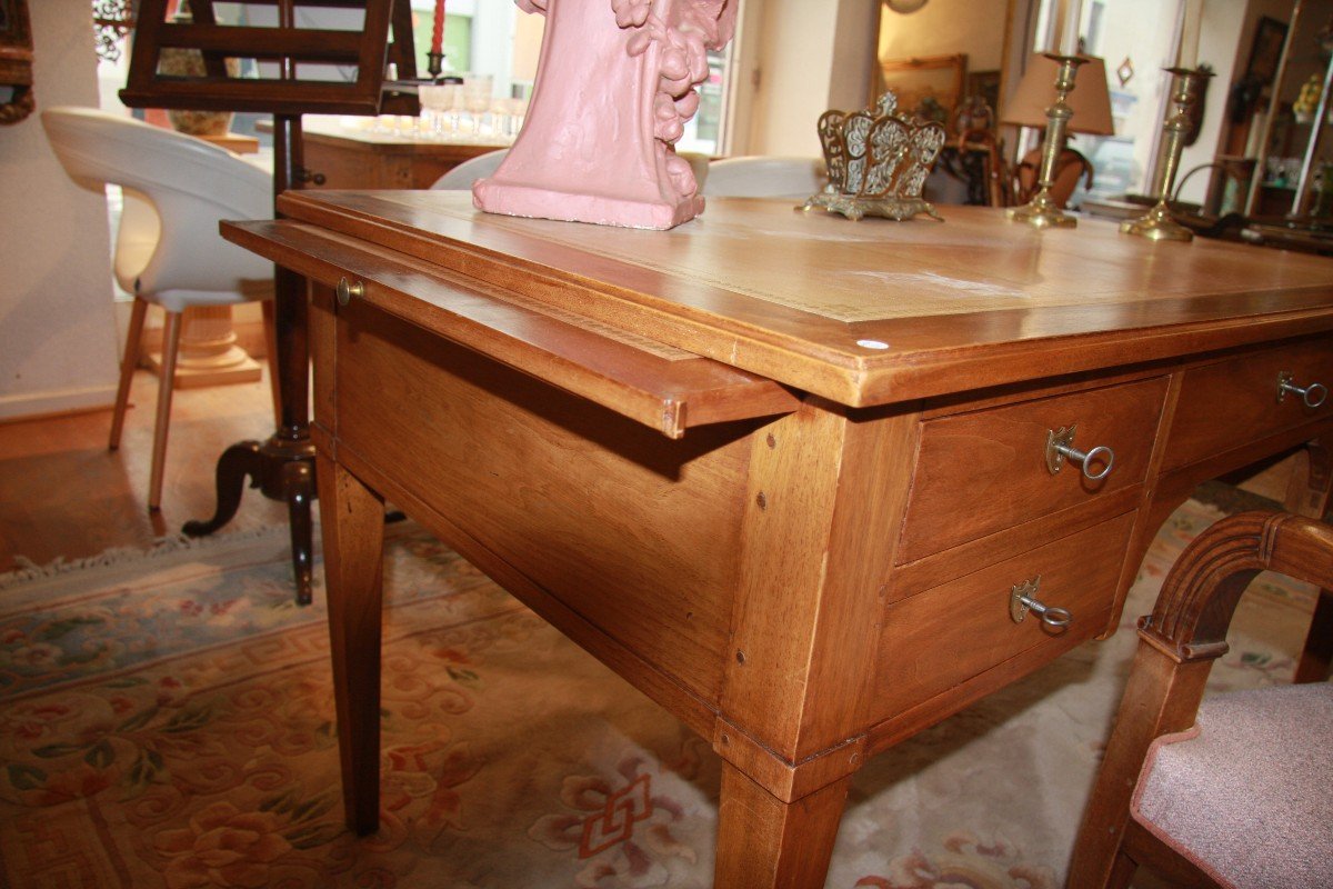 L.xvi Style Desk In Walnut With Its Two Pulls.-photo-8