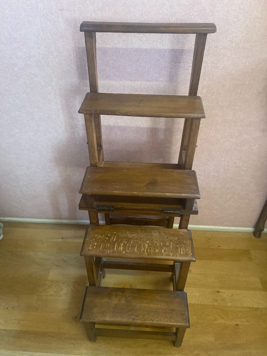 Beech Library Stepladder Chair-photo-2