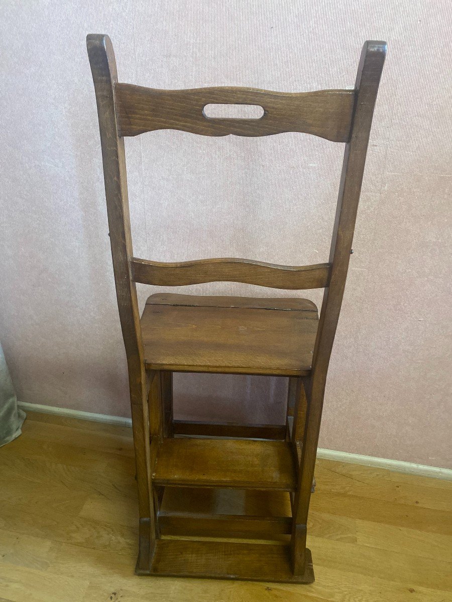 Beech Library Stepladder Chair-photo-2