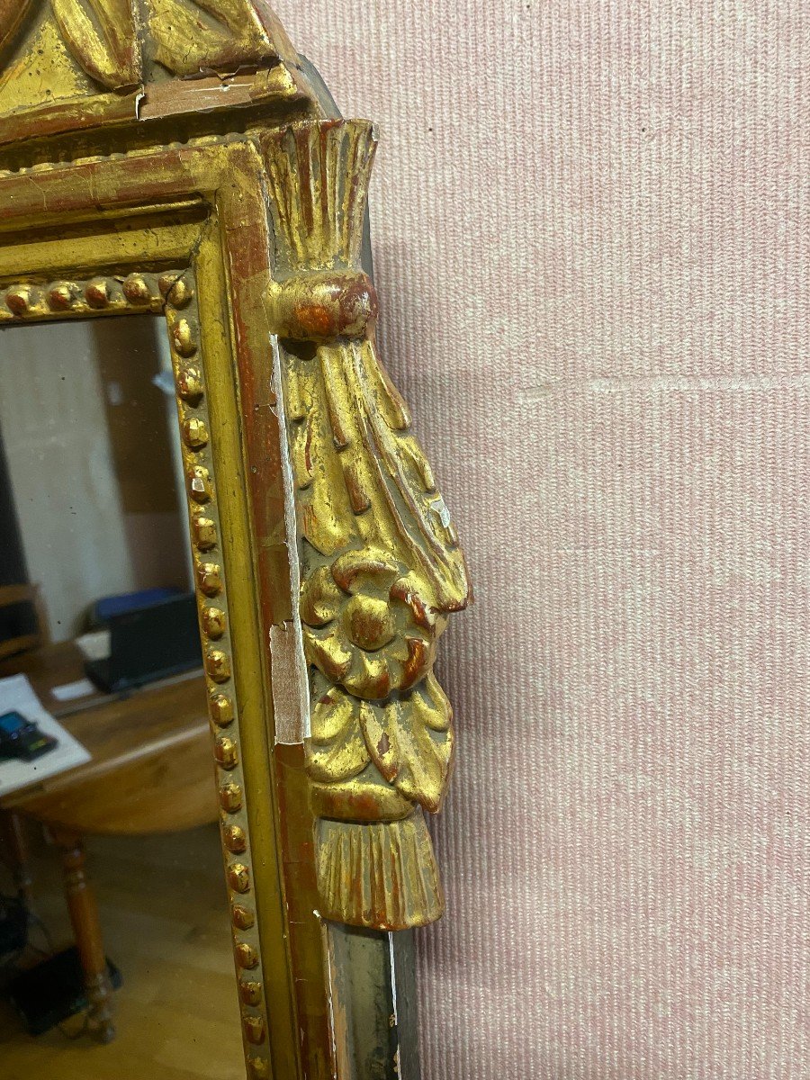 Louis XVI Style Gilded Wood Mirror.-photo-4