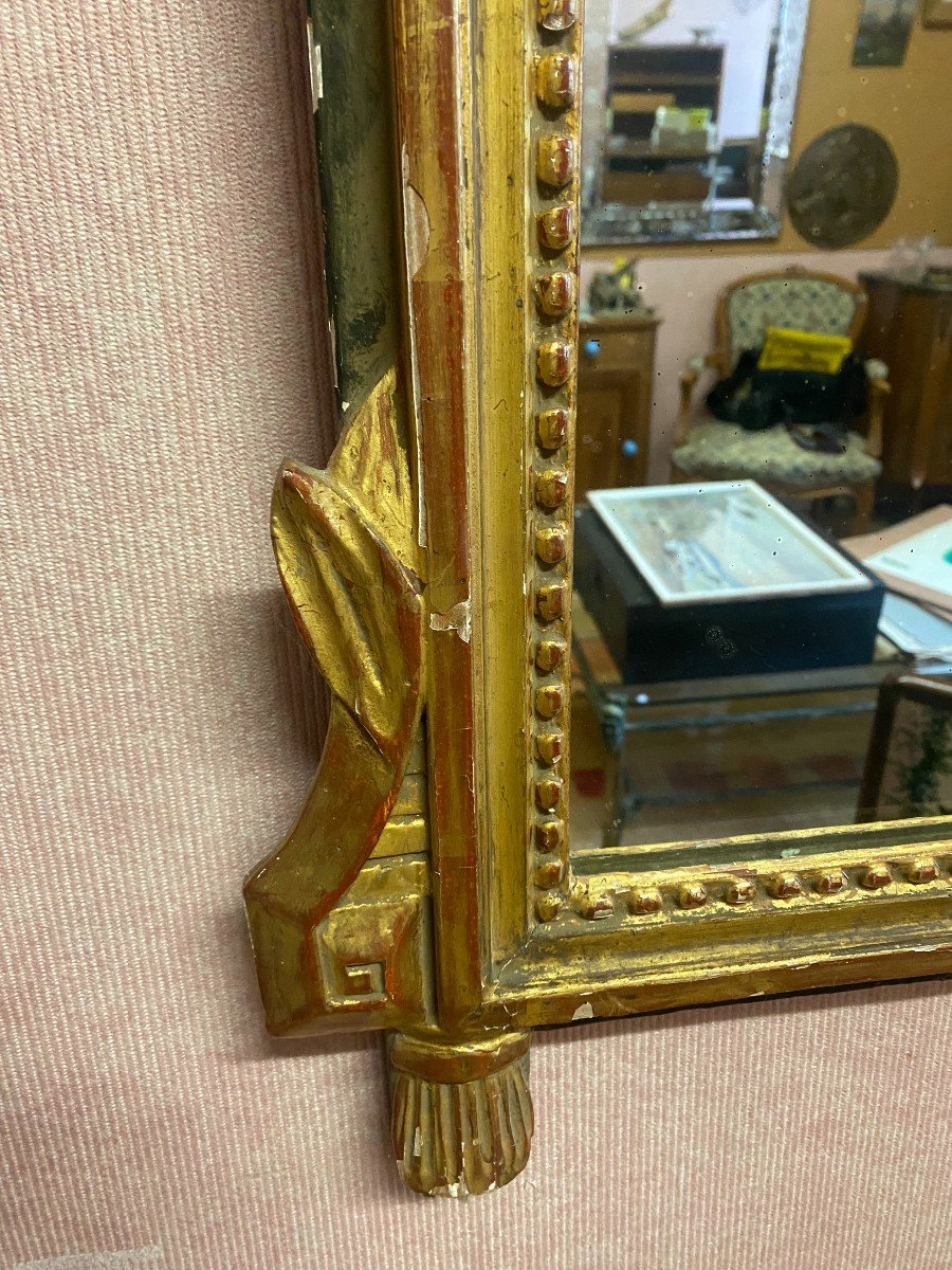 Louis XVI Style Gilded Wood Mirror.-photo-2