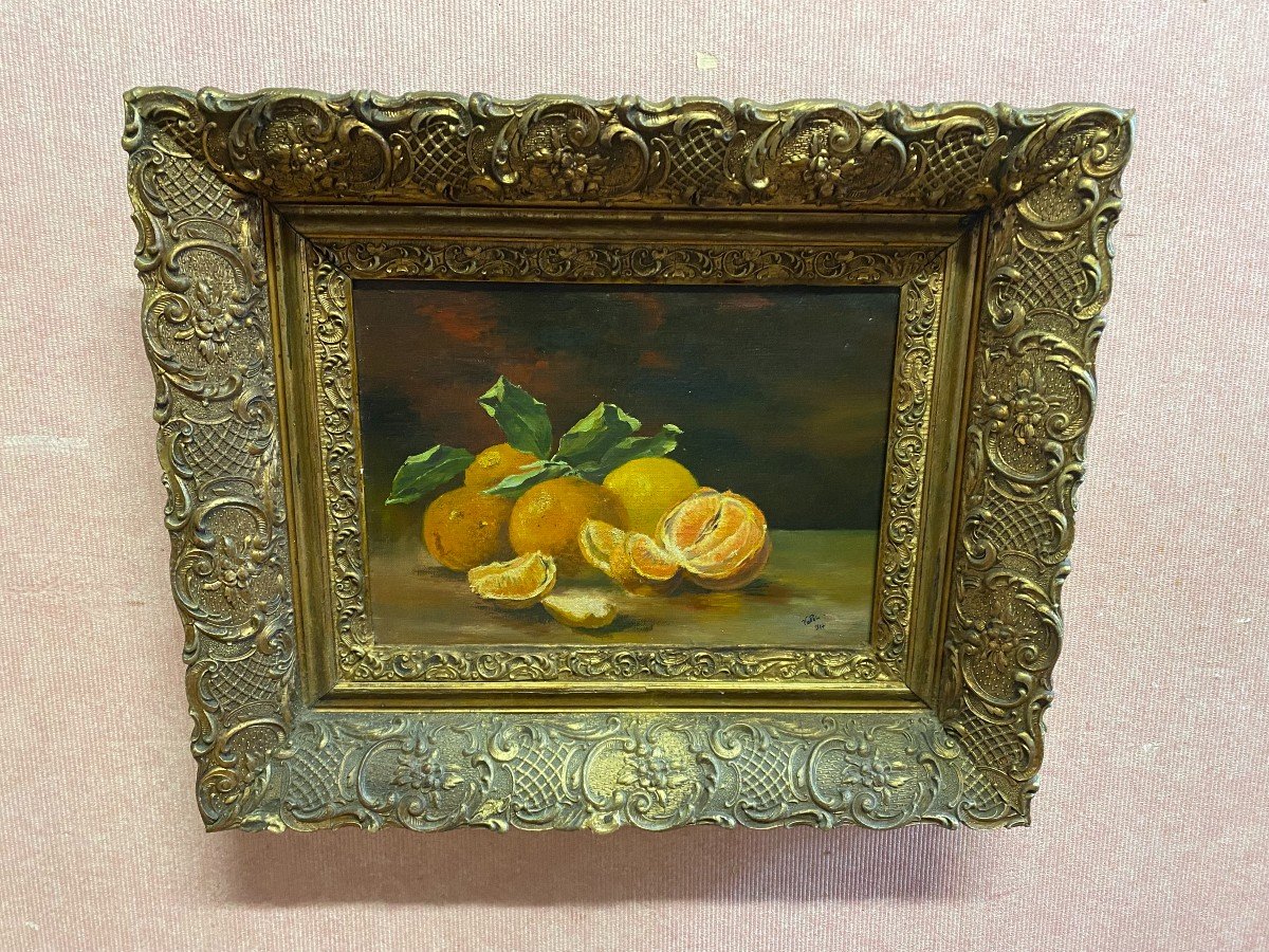 Still Life With Oranges, Well Framed By Vallet 1914