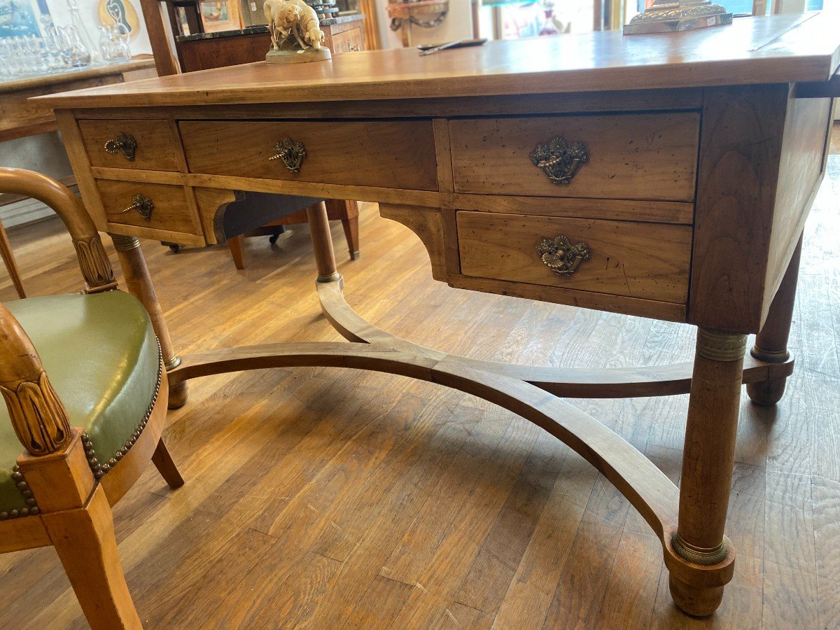 Empire Style Mid-century Desk In Blond Walnut.-photo-4