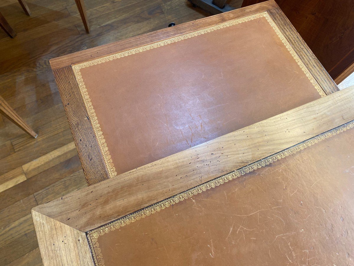 Empire Style Mid-century Desk In Blond Walnut.-photo-5