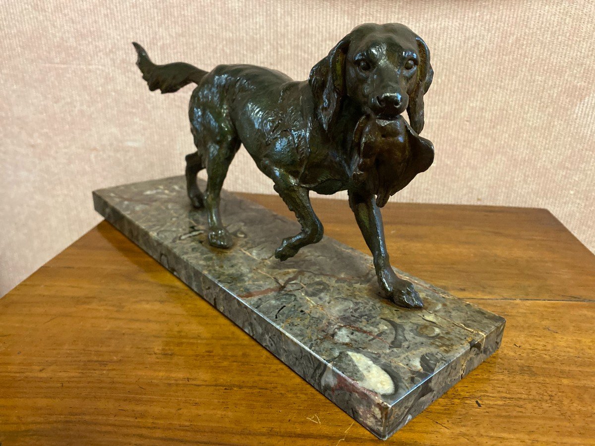 Chien De Chasse En Bronze-photo-2