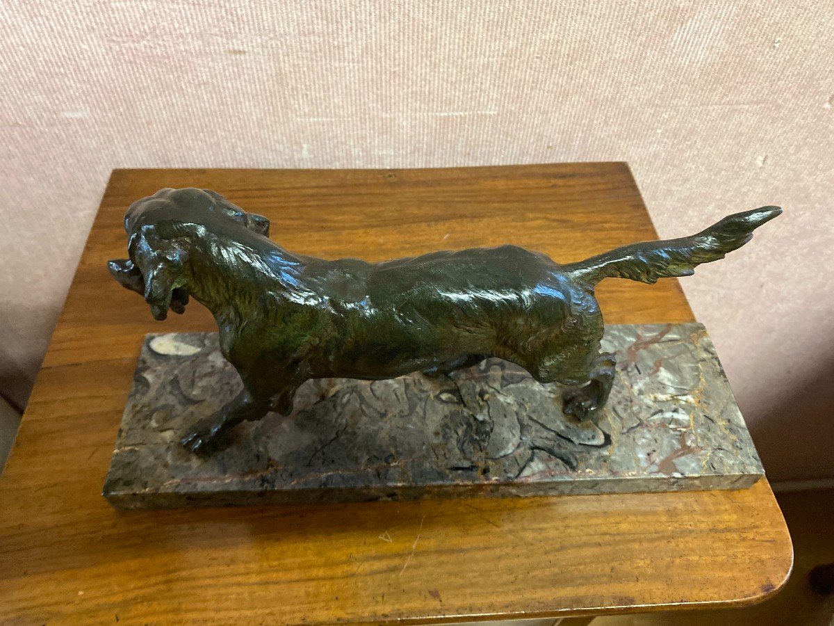 Chien De Chasse En Bronze-photo-3