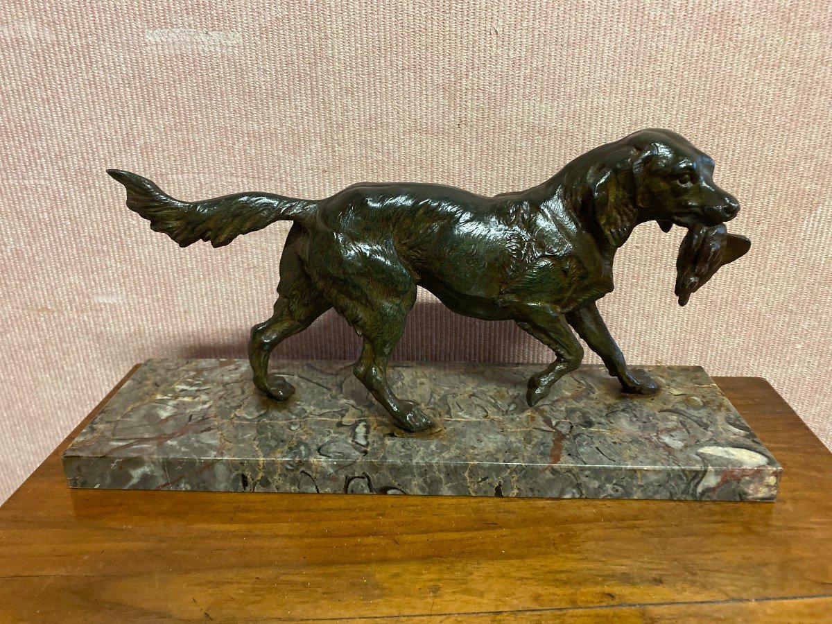 Chien De Chasse En Bronze