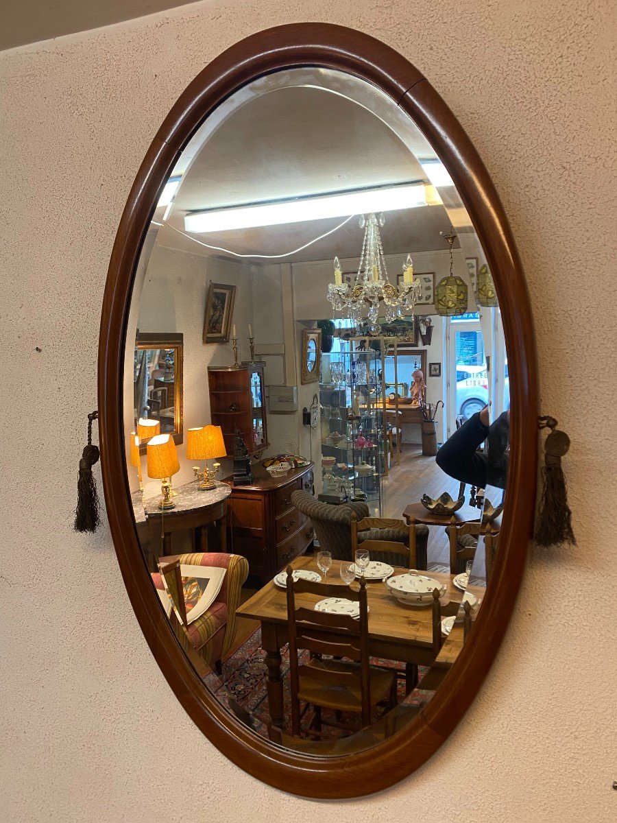 1925 Mahogany Mirror. Beveled Glass, Excellent Condition.-photo-3