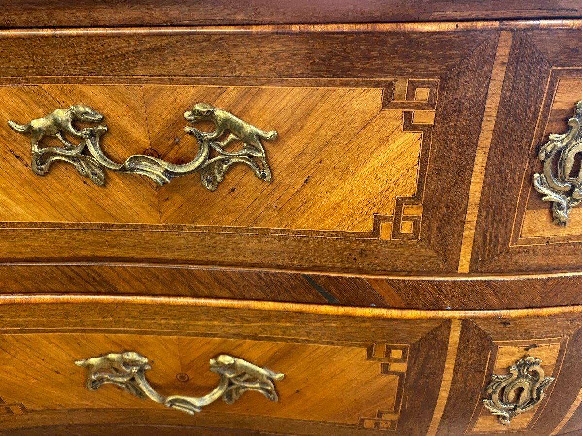 Louis XV Chest Of Drawers In Rosewood Marquetry -photo-2