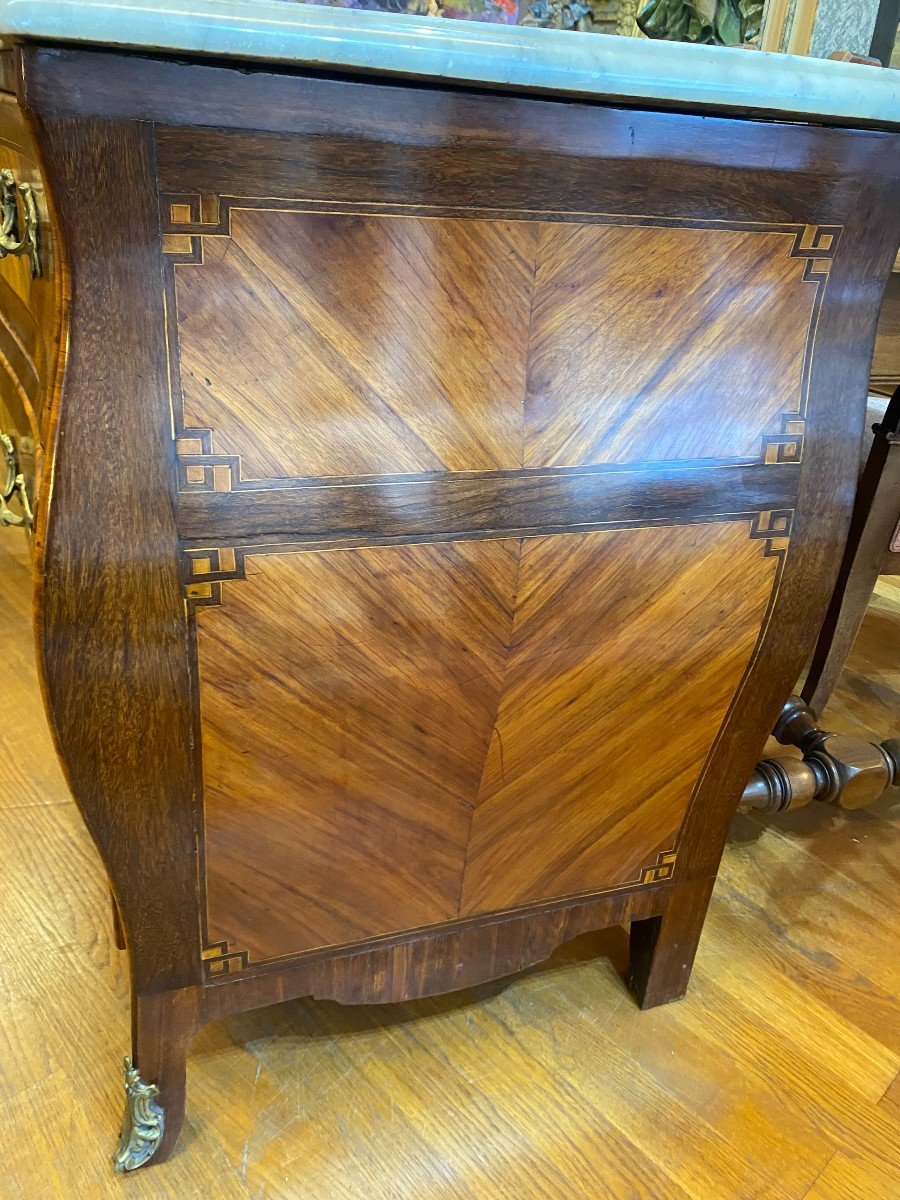 Louis XV Chest Of Drawers In Rosewood Marquetry -photo-3