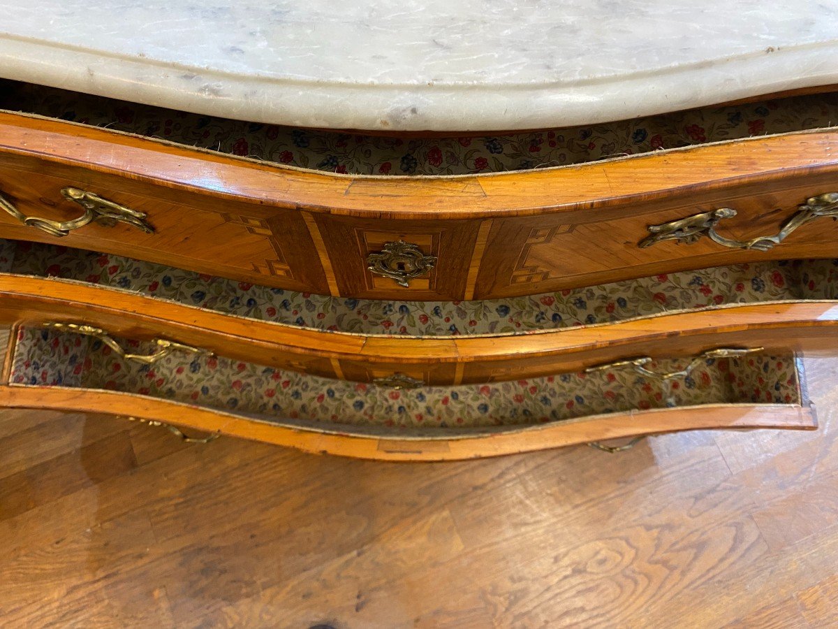 Louis XV Chest Of Drawers In Rosewood Marquetry -photo-4